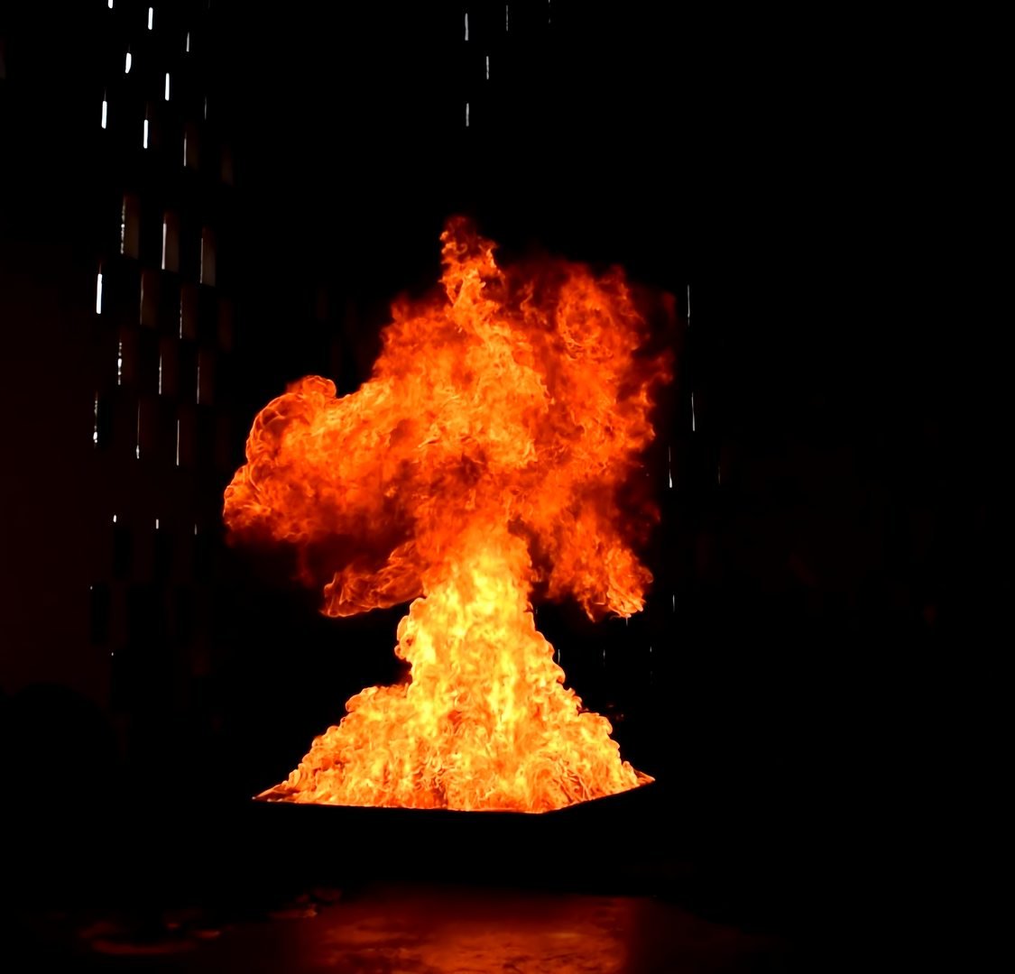 Large-scale pool fire at UL–Jain Fire Lab, FCRC, JAIN University Bangalore